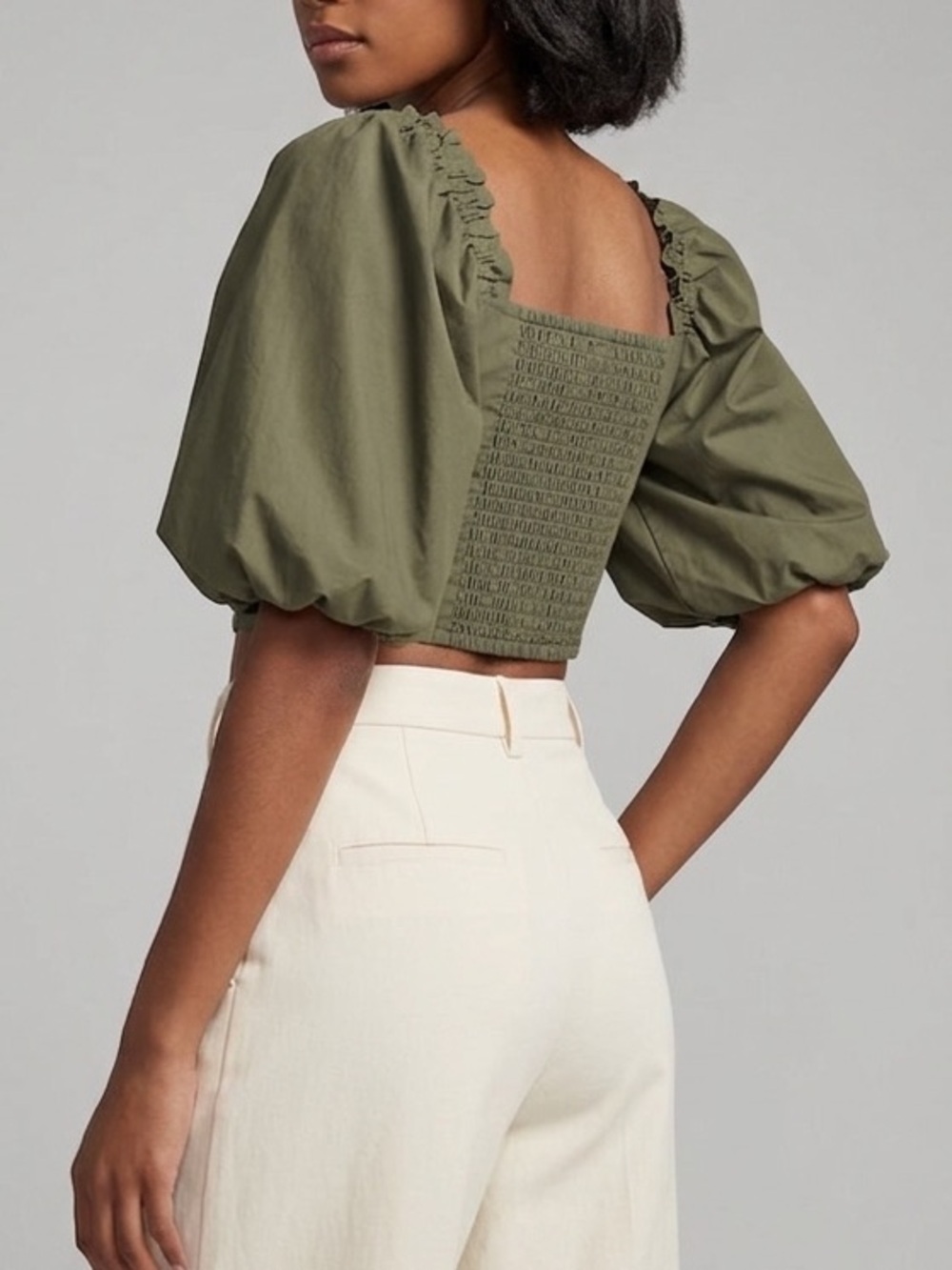 JASON WU puff shoulder crop top